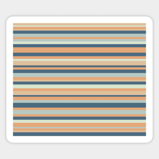 Stripped design in retro neutral pink and blue tones Sticker